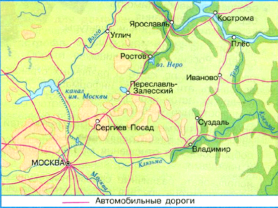 золотое кольцо России - список городов на карте