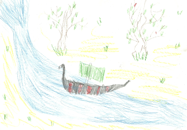 детский рисунок река